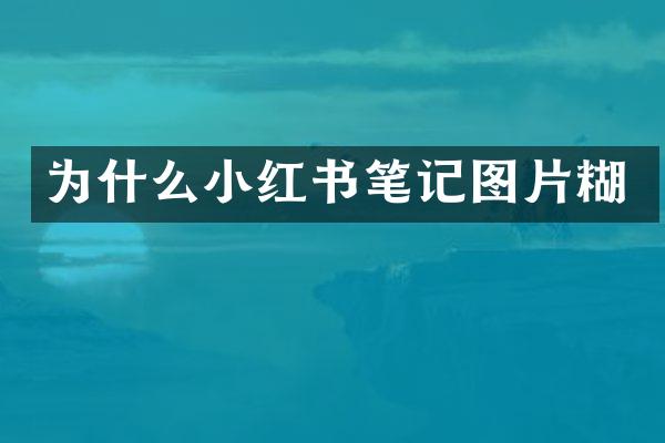 为什么小红书笔记图片糊