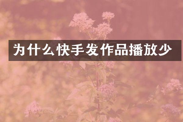 为什么快手发作品播放少