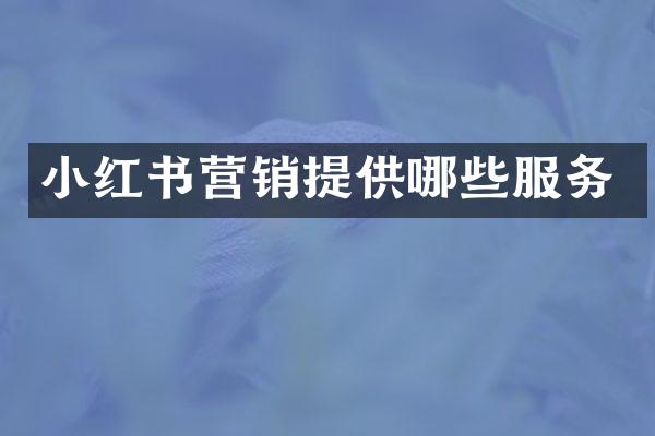 小红书营销提供哪些服务