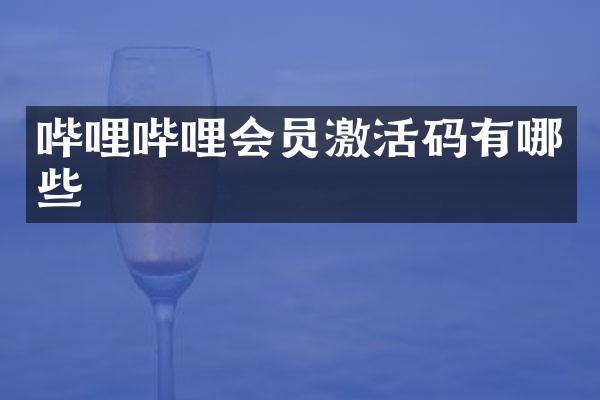 哔哩哔哩会员激活码有哪些