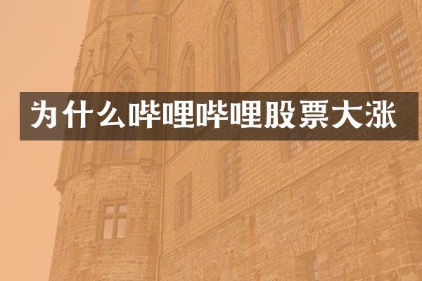 为什么哔哩哔哩股票大涨