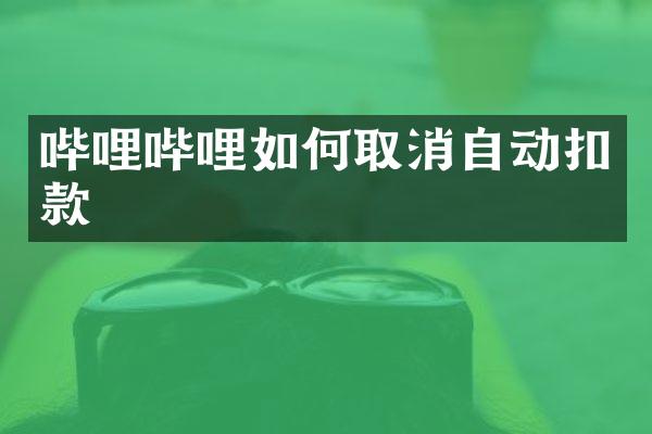 哔哩哔哩如何取消自动扣款
