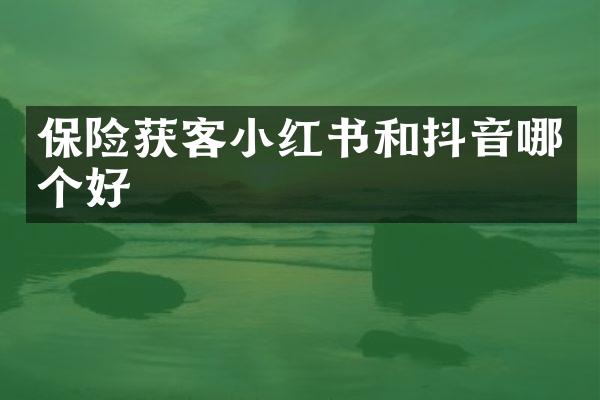 保险获客小红书和抖音哪个好