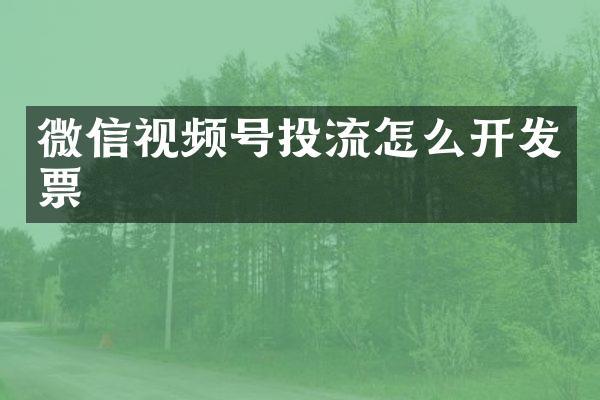 微信视频号投流怎么开发票