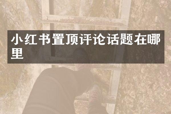小红书置顶评论话题在哪里