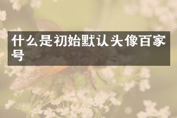什么是初始默认头像百家号