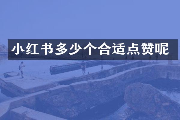 小红书多少个合适点赞呢
