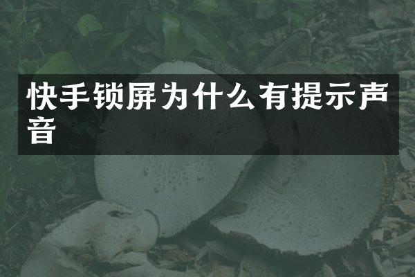 快手锁屏为什么有提示声音
