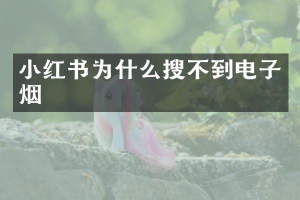 小红书为什么搜不到电子烟