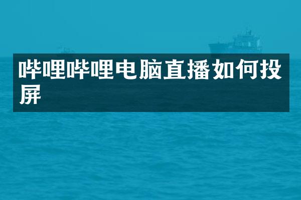哔哩哔哩电脑直播如何投屏