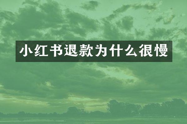 小红书退款为什么很慢
