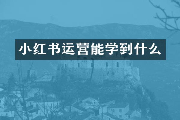 小红书运营能学到什么