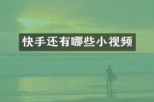 快手还有哪些小视频