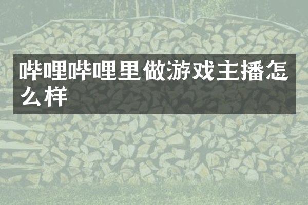 哔哩哔哩里做游戏主播怎么样
