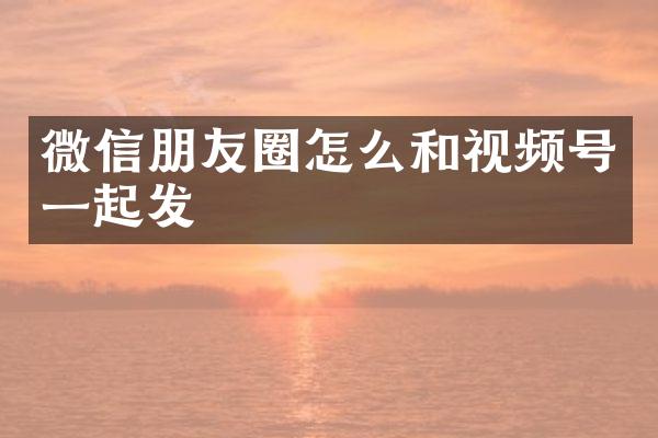 微信朋友圈怎么和视频号一起发