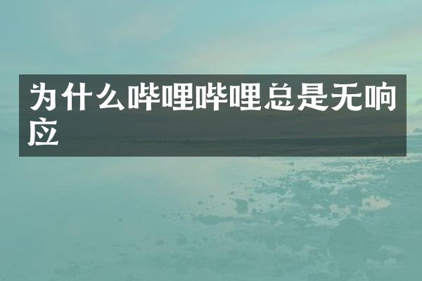 为什么哔哩哔哩总是无响应