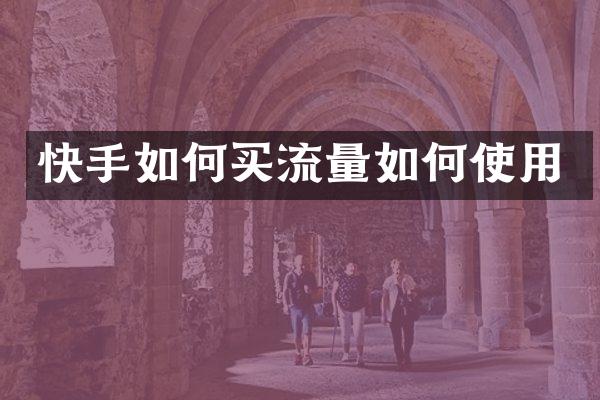 快手如何买流量如何使用