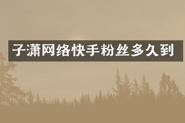 子潇网络快手粉丝多久到