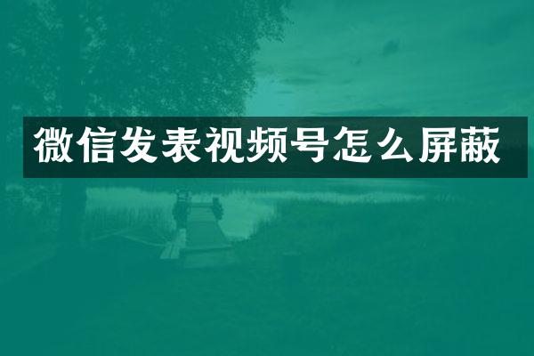 微信发表视频号怎么屏蔽