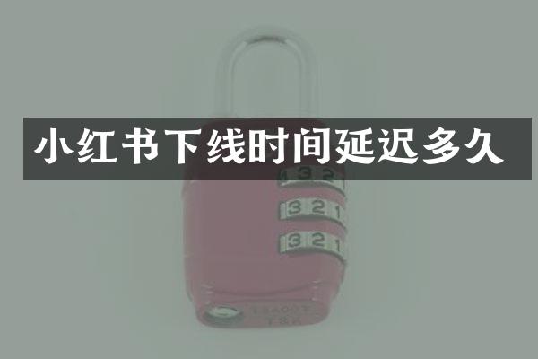 小红书下线时间延迟多久