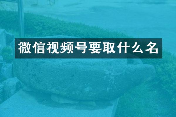 微信视频号要取什么名