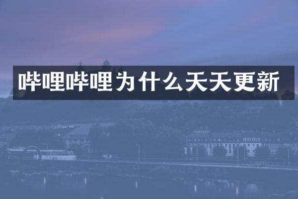 哔哩哔哩为什么天天更新