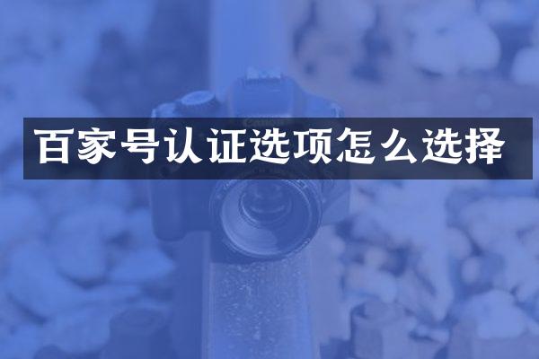 百家号认证选项怎么选择