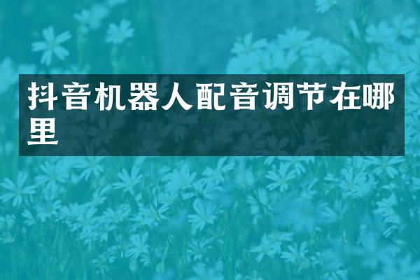 抖音机器人配音调节在哪里