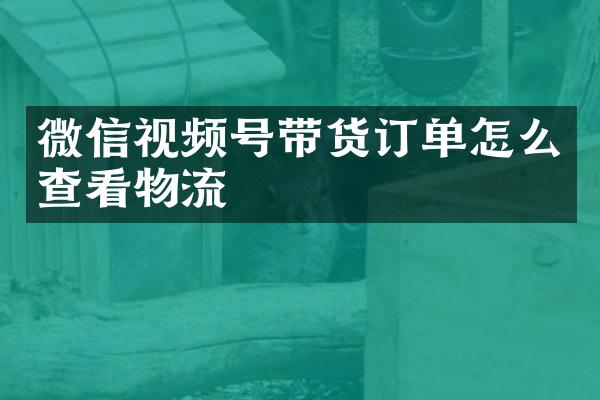 微信视频号带货订单怎么查看物流