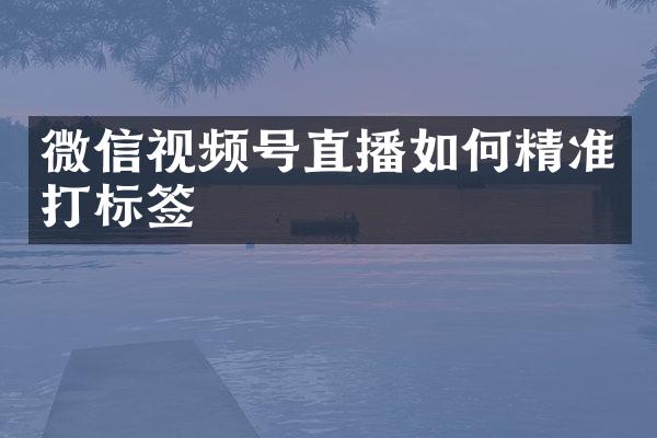 微信视频号直播如何精准打标签