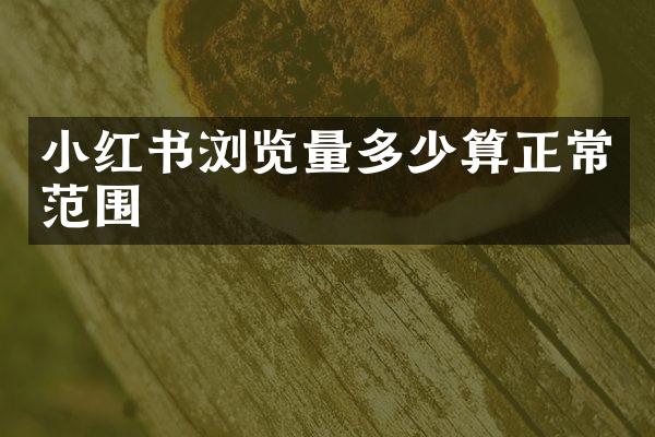 小红书浏览量多少算正常范围