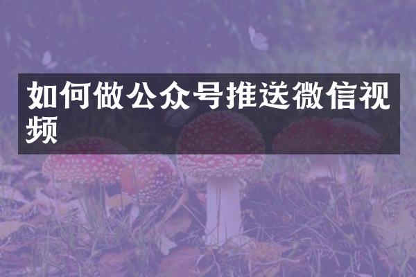 如何做公众号推送微信视频