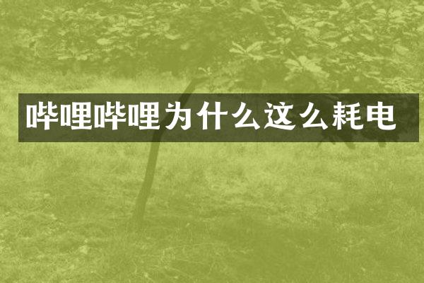 哔哩哔哩为什么这么耗电