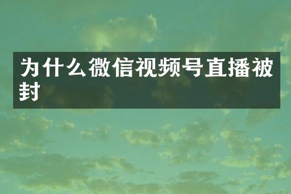 为什么微信视频号直播被封