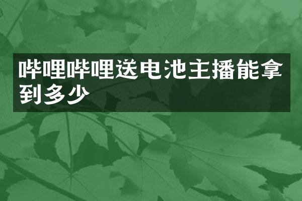 哔哩哔哩送电池主播能拿到多少