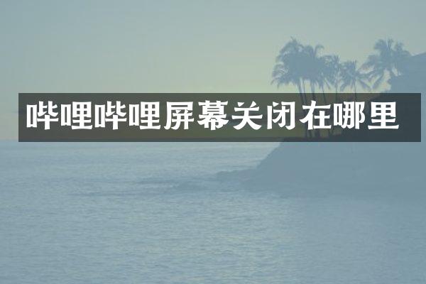 哔哩哔哩屏幕关闭在哪里