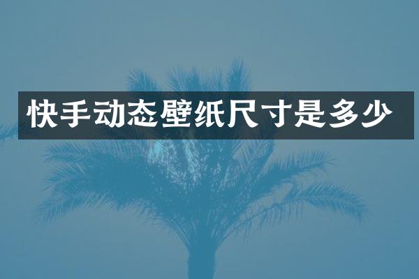快手动态壁纸尺寸是多少