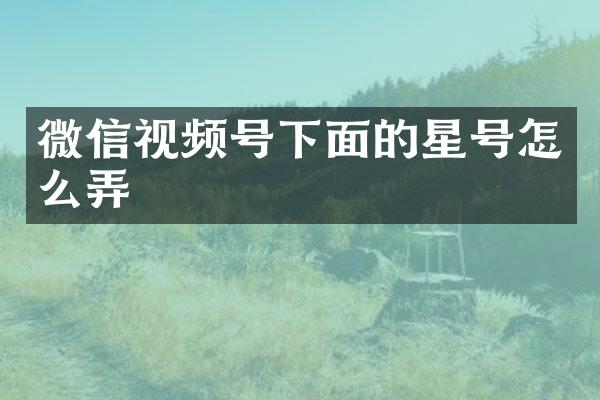 微信视频号下面的星号怎么弄