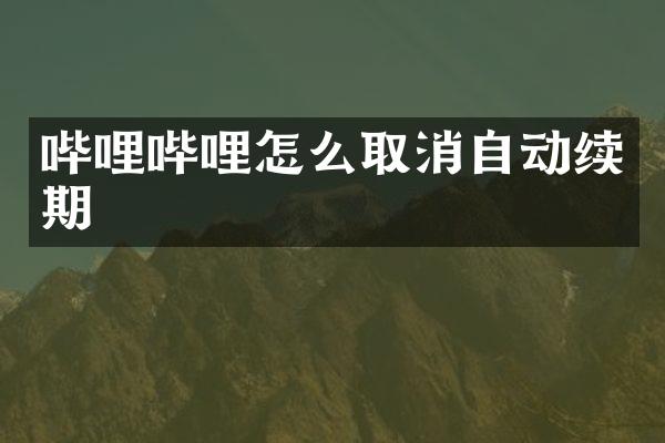 哔哩哔哩怎么取消自动续期
