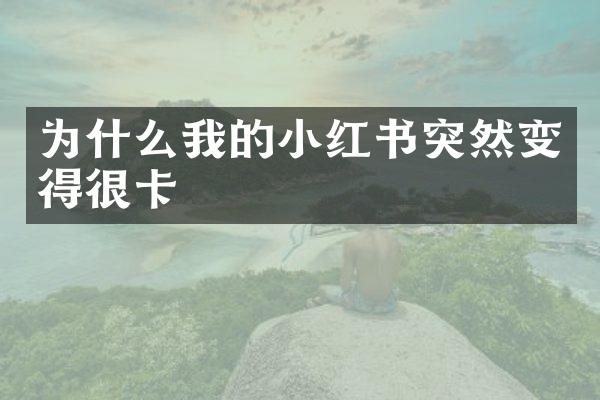 为什么我的小红书突然变得很卡