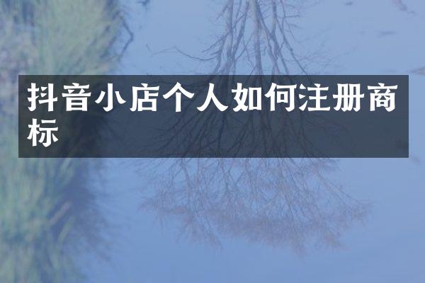 抖音小店个人如何注册商标