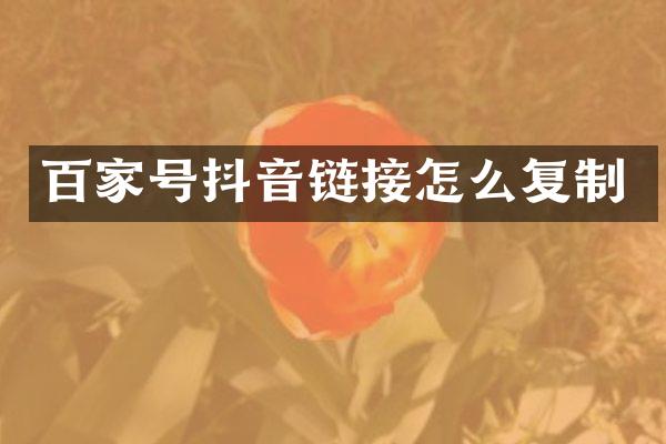 百家号抖音链接怎么复制