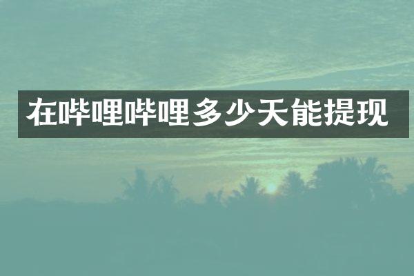 在哔哩哔哩多少天能提现