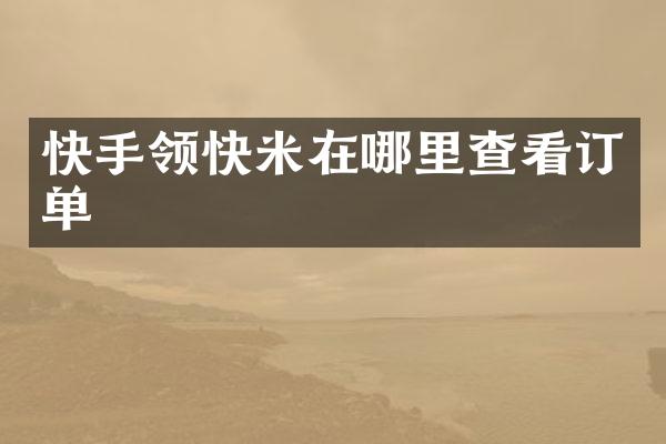 快手领快米在哪里查看订单