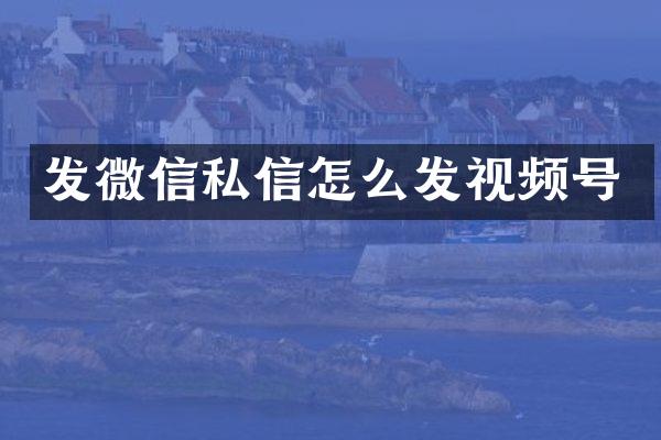 发微信私信怎么发视频号
