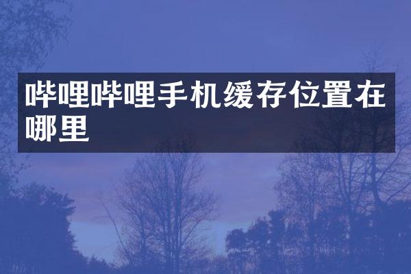 哔哩哔哩手机缓存位置在哪里