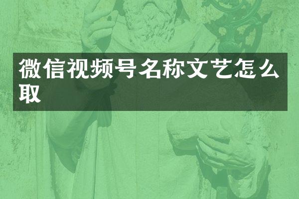 微信视频号名称文艺怎么取