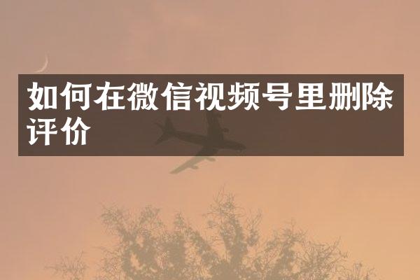 如何在微信视频号里删除评价