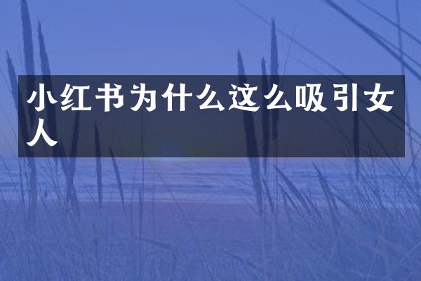 小红书为什么这么吸引女人