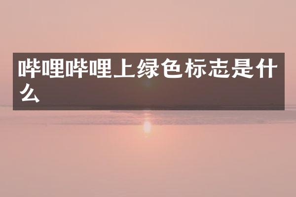 哔哩哔哩上绿色标志是什么